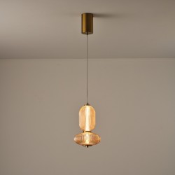 ΦΩΤΙΣΤΙΚΟ ΚΡΕΜΑΣΤΟ ΓΥΑΛΙ-ΜΕΤΑΛΛΟ LED 10W 800Lm 3000K 220x430x1450mm TRIAC DIMMING ΜΕΛΙ ARTE ILLUMINA VERENA