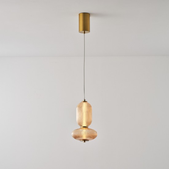 ΦΩΤΙΣΤΙΚΟ ΚΡΕΜΑΣΤΟ ΓΥΑΛΙ-ΜΕΤΑΛΛΟ LED 10W 800Lm 3000K 220x430x1450mm TRIAC DIMMING ΜΕΛΙ ARTE ILLUMINA VERENA