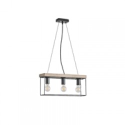 ΦΩΤΙΣΤΙΚΟ ΚΡΕΜΑΣΤΟ ΞΥΛO-ΜΕΤΑΛΛO 3ΦΩΤΟ 3XΕ27 Max 15W 480X125X1230mm ΜΑΥΡΟ-ΚΑΦΕ ARTE ILLUMINA MULTIPLA