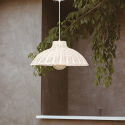 ΦΩΤΙΣΤΙΚΟ ΚΡΕΜΑΣΤΟ ΜΟΝΟΦΩΤΟ Ε27 MAX 60W 450XH180mm RATTAN ΛΕΥΚΟ ARTE ILLUMINA KAI