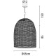 ΦΩΤΙΣΤΙΚΟ ΚΡΕΜΑΣΤΟ ΜΟΝΟΦΩΤΟ Ε27 MAX 15W D650XH850mm RATTAN ΛΕΥΚΟ ARTE ILLUMINA KAI