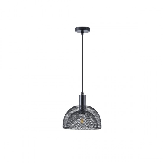 ΦΩΤΙΣΤΙΚΟ ΚΡΕΜΑΣΤΟ ΜΕΤΑΛΛΟ ΜΟΝΟΦΩΤΟ 1XE27 Max 15W Φ255X1280mm ΜΑΥΡΟ ARTE ILLUMINA HOOD