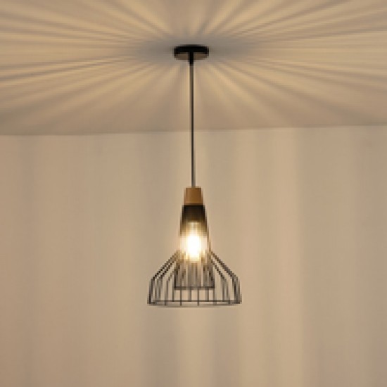 ΦΩΤΙΣΤΙΚΟ ΚΡΕΜΑΣΤΟ ΜΕΤΑΛΛΟ ΜΟΝΟΦΩΤΟ 1XE27 Max 15W Φ260X1240mm ΜΑΥΡΟ ARTE ILLUMINA TASSEL