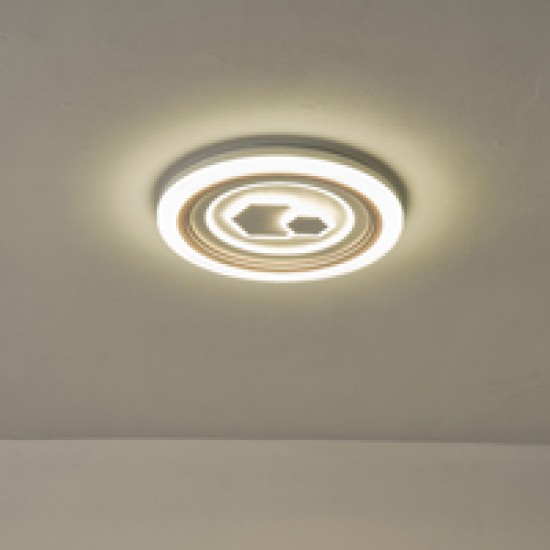 ΠΛΑΦΟΝΙΕΡΑ ΜΕΤΑΛΛΟ-ΠΛΑΣΤΙΚΟ LED 60W 5220Lm 3CCT(3000-4000-6500K) Φ490X50mm ΛΕΥΚΟ ARTE ILLUMINA MOTIVO
