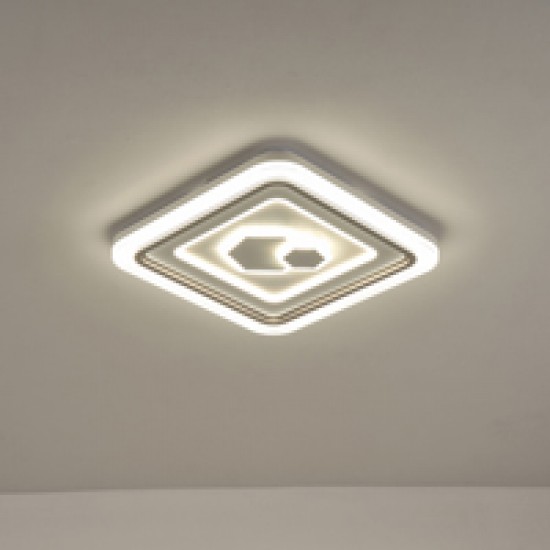 ΠΛΑΦΟΝΙΕΡΑ ΜΕΤΑΛΛΟ-ΠΛΑΣΤΙΚΟ LED 60W 4680Lm 3CCT(3000-4000-6000K) Φ490X50mm ΛΕΥΚΟ ARTE ILLUMINA MOTIVO