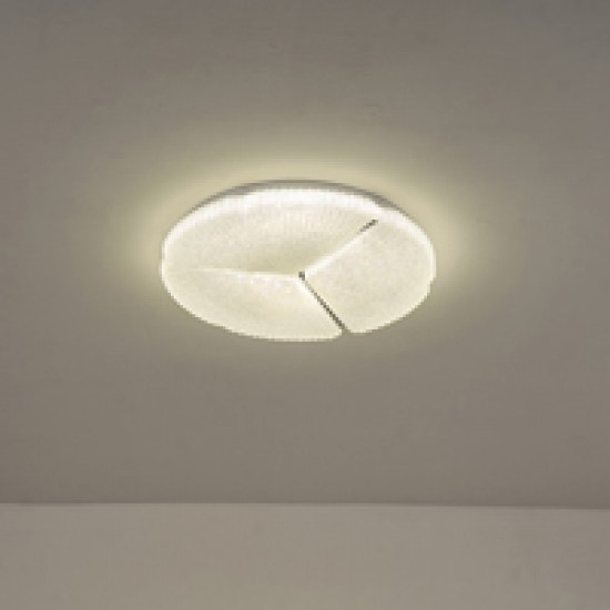 ΠΛΑΦΟΝΙΕΡΑ ΜΕΤΑΛΛΟ-ΠΛΑΣΤΙΚΟ LED 60W 5700Lm 3CCT (3000-4000-6500K) Φ480X75mm ΛΕΥΚΟ ARTE ILLUMINA TRIANO