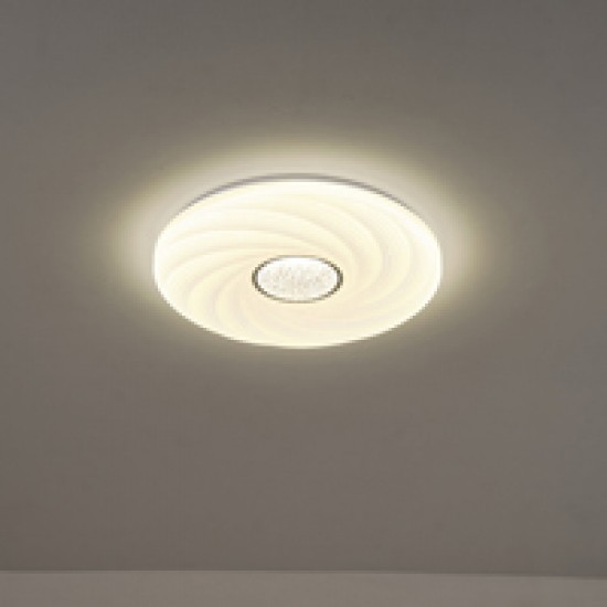 ΠΛΑΦΟΝΙΕΡΑ ΜΕΤΑΛΛΟ-ΠΛΑΣΤΙΚΟ LED 60W 5580Lm 3CCT(3000-4000-6500K) Φ480X75mm ΛΕΥΚΟ ARTE ILLUMINA TRIANO