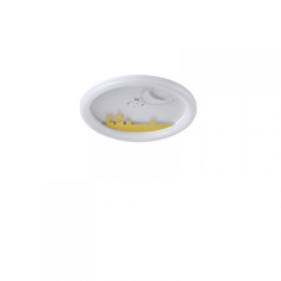 ΠΛΑΦΟΝΙΕΡΑ ΜΕΤΑΛΛΟ-ΠΛΑΣΤΙΚΟ LED 60W 5940Lm 3CCT (3000-4000-6500K) Φ480X65mm ΛΕΥΚΟ-ΚΙΤΡΙΝΟ ARTE ILLUMINA ALEGRE