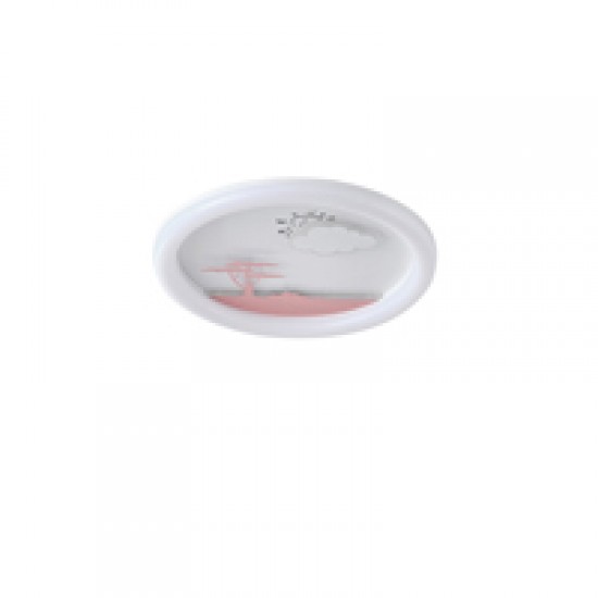 ΠΛΑΦΟΝΙΕΡΑ ΜΕΤΑΛΛΟ-ΠΛΑΣΤΙΚΟ LED 60W 6120Lm 3CCT(3000-4000-6000K) Φ480X65mm ΛΕΥΚΟ-ΡΟΖ ARTE ILLUMINA ALEGRE