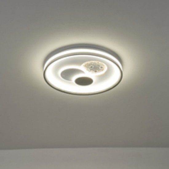 ΠΛΑΦΟΝΙΕΡΑ ΜΕΤΑΛΛΟ-ΠΛΑΣΤΙΚΟ LED 60W 4020Lm (3000&4000K) Φ510X75mm ΛΕΥΚΟ ARTE ILLUMINA ALEGRE