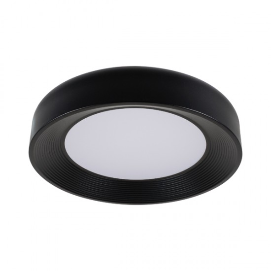 ΠΛΑΦΟΝΙΕΡΑ ΜΕΤΑΛΛΟ-ΑΚΡΥΛΙΚΟ LED 40W 3042Lm 3000K Φ500X100mm ΜΑΥΡΟ ARTE ILLUMINA UPON