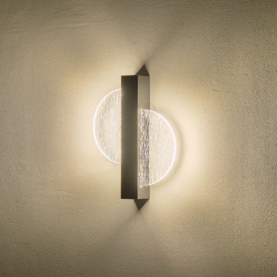 ΑΠΛΙΚΑ ΤΟΙΧΟΥ ΑΛΟΥΜΙΝΙΟ-ΑΚΡΥΛΙΚΟ LED 6W 312Lm 3000K 195X45X250mm ΜΑΥΡO ARTE ILLUMINA ERATO