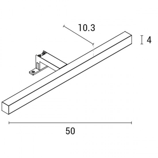 ΦΩΤΙΣΤΙΚΟ ΜΠΑΝΙΟΥ ΠΛΑΣΤΙΚΟ LED 7W 650Lm 4000Κ 500X103X40 ΑΣΗΜΙ (2τρόποι στήριξης) ARTE ILLUMINA DIPLO