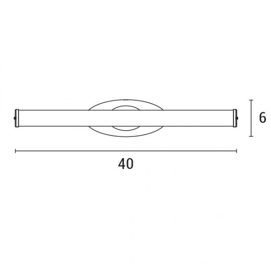 ΦΩΤΙΣΤΙΚΟ ΜΠΑΝΙΟΥ ΠΛΑΣΤΙΚΟ LED 6W 480Lm 4000Κ 400X130X60mm ΑΣΗΜΙ ARTE ILLUMINA NERO