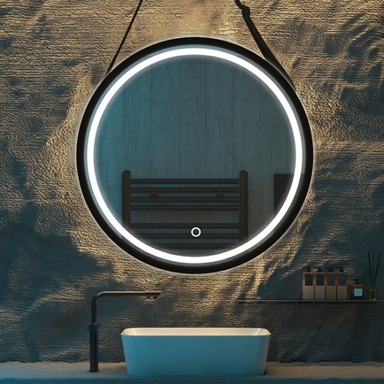 ΚΑΘΡΕΠΤΗΣ ΣΤΡΟΓΓΥΛΟΣ TOUCH LED ΜΕ ΜΑΥΡΟ ΣΤΗΡΙΓΜΑ LED 20W 1680lm 3CCT (3500-4000-6500K) Φ600mm ΜΑΥΡΟΣ ARTE ILLUMINA MIRO