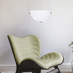 ΑΠΛΙΚΑ ΤΟΙΧΟΥ ΓΥΑΛΙ 1XΕ27 Max 15W 300x160x90mm ΛΕΥΚΟ-ΑΣΗΜΙ ARTE ILLUMINA LEIA