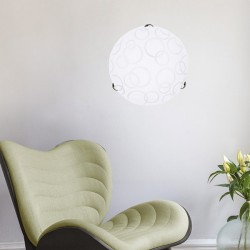 ΠΛΑΦΟΝΙΕΡΑ ΤΟΙΧΟΥ ΓΥΑΛΙ 1XΕ27 Max 15W Φ300x90mm ΛΕΥΚΟ-ΑΣΗΜΙ ARTE ILLUMINA LEIA