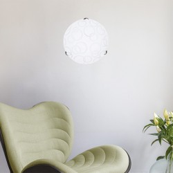 ΠΛΑΦΟΝΙΕΡΑ ΤΟΙΧΟΥ ΓΥΑΛΙ 2xE27 Max 15W Φ400x90mm ΛΕΥΚΟ-ΑΣΗΜΙ ARTE ILLUMINA LEIA