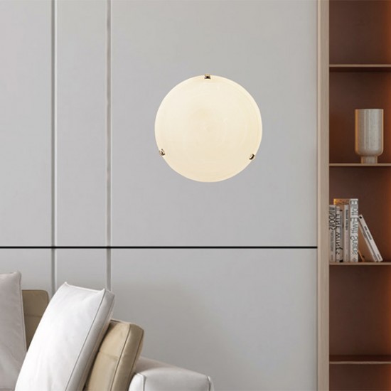 ΠΛΑΦΟΝΙΕΡΑ ΤΟΙΧΟΥ ΓΥΑΛΙ 1XΕ27 Max 15W Φ300mm ΜΕΛΙ-ΜΠΡΟΝΖΕ ARTE ILLUMINA ERIS