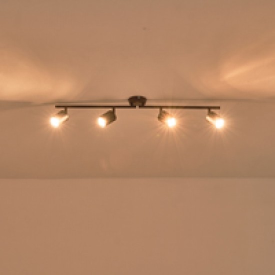 ΣΠΟΤ ΜΕΤΑΛΛΟ 4ΦΩΤΟ 4XGU10 Max 7W 790X165mm ΜΑΥΡΟ ARTE ILLUMINA OLYMP