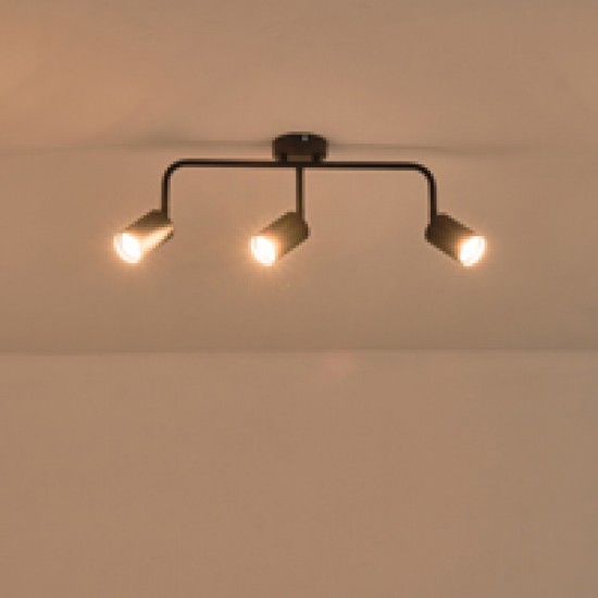 ΣΠΟΤ ΜΕΤΑΛΛΟ 3ΦΩΤΟ 3XGU10 Max 7W 500X230mm ΜΑΥΡΟ ARTE ILLUMINA OLYMP