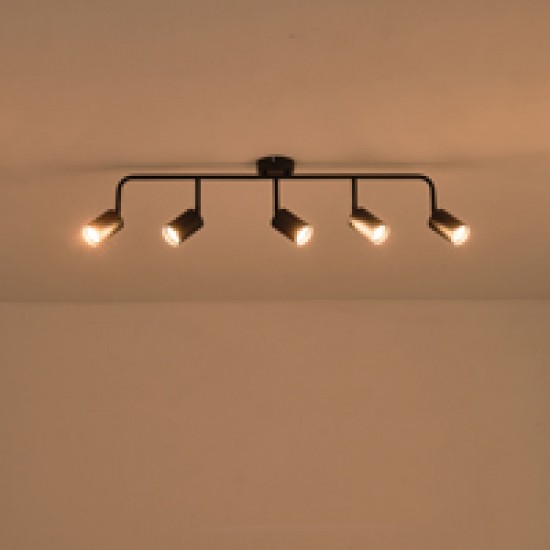 ΣΠΟΤ ΜΕΤΑΛΛΟ 5ΦΩΤΟ 5XGU10 Max 7W 800X230mm ΜΑΥΡΟ ARTE ILLUMINA OLYMP
