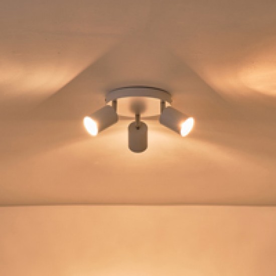 ΣΠΟΤ ΜΕΤΑΛΛΟ 3ΦΩΤΟ 3XGU10 Max 7W Φ180X135mm ΛΕΥΚΟ ARTE ILLUMINA OLYMP