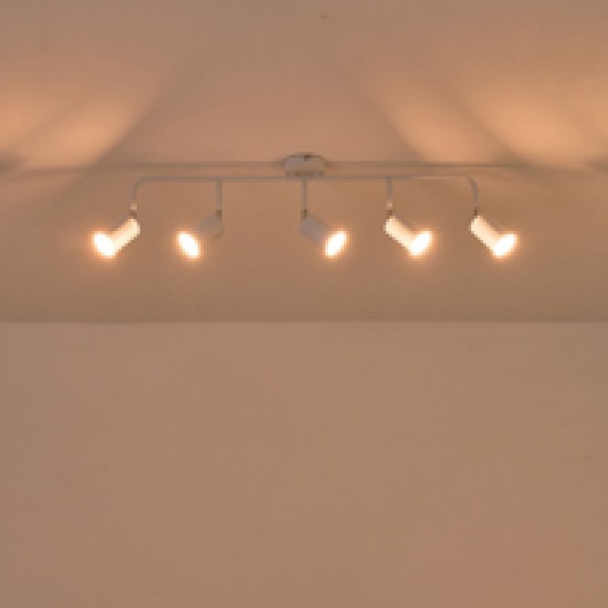 ΣΠΟΤ ΜΕΤΑΛΛΟ 5ΦΩΤΟ 5XGU10 Max 7W 800X230mm ΛΕΥΚΟ ARTE ILLUMINA OLYMP