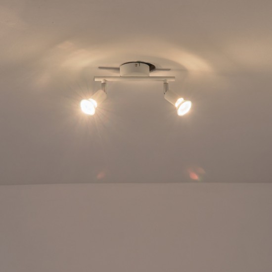 ΣΠΟΤ ΚΙΝΗΤΟ ΜΕΤΑΛΛΟ 2ΦΩΤΟ 2XGU10 Max 7W 220X80X125mm ΛΕΥΚΟ ARTE ILLUMINA VORRAS
