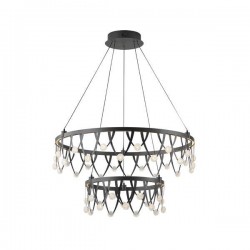 ΦΩΤΙΣΤΙΚΟ ΚΡΕΜΑΣΤΟ ΟΒΑΛ LED 85W 5100Lm 3000K Φ800mm ΜΑΥΡΟ ARTE ILLUMINA LEVATE