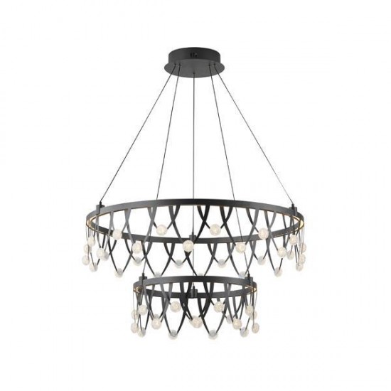 ΦΩΤΙΣΤΙΚΟ ΚΡΕΜΑΣΤΟ ΟΒΑΛ LED 85W 5100Lm 3000K Φ800mm ΜΑΥΡΟ ARTE ILLUMINA LEVATE