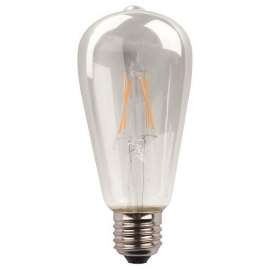 ΛΑΜΠΑ LED ST64 CROSSED FILAMENT 11W 1600lm E27 4000K 220-240V DIMMABLE CLEAR