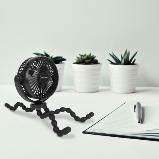 ΑΝΕΜΙΣΤΗΡΑΣ ΓΡΑΦΕΙΟΥ ΜΑΥΡΟΣ Φ12 5W ΕΥΚΑΜΠΤΟ ΤΡΙΠΟΔΟ ΕΠΑΝΑΦΟΡΤΙΖΟΜΕΝΟΣ