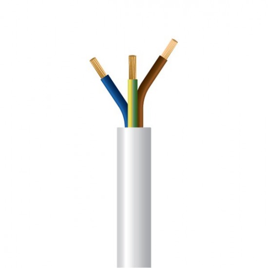 ΚΑΛΩΔΙΟ ΕΥΚΑΜΠΤΟ H05VV-F 3Χ1,5mm² ΛΕΥΚΟ (50m/Roll)