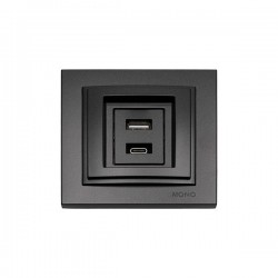 ΠΡΙΖΑ USB 220V / 5V 2.4A ΜΑΥΡΟ