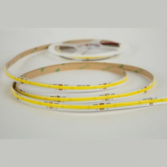 ΤΑΙΝΙΑ LED COB 50M 12W 24V 2700K 480L/M IP44 PRO