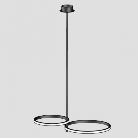 ΦΩΤΙΣΤΙΚΟ ΚΡΕΜΑΣΤΟ 2ΦΩΤΟ LED 30W 600X360X250 ΜΑΥΡΟ ARTE ILLUMINA