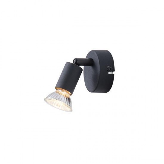 ΣΠΟΤ ΚΙΝΗΤΟ ΜΕΤΑΛΛΟ 1XGU10 Max 7W 70X70X105mm ΜΑΥΡΟ ARTE ILLUMINA VORRAS