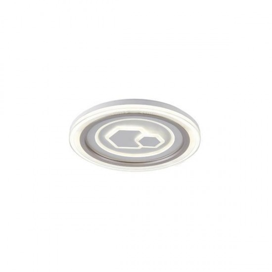 ΠΛΑΦΟΝΙΕΡΑ ΜΕΤΑΛΛΟ-ΠΛΑΣΤΙΚΟ LED 60W 5220Lm 3CCT(3000-4000-6500K) Φ490X50mm ΛΕΥΚΟ ARTE ILLUMINA MOTIVO