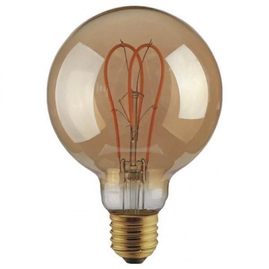 ΛΑΜΠΑ LED G125 FILAMENT "DECOR" 5W 300lm E27 2000K 220-240V DIMMABLE GOLD