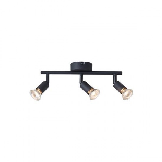 ΣΠΟΤ ΚΙΝΗΤΟ ΜΕΤΑΛΛΟ 3ΦΩΤΟ 3XGU10 Max 7W 300X80X125mm ΜΑΥΡΟ ARTE ILLUMINA VORRAS