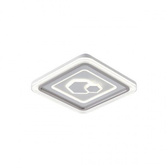 ΠΛΑΦΟΝΙΕΡΑ ΜΕΤΑΛΛΟ-ΠΛΑΣΤΙΚΟ LED 60W 4680Lm 3CCT(3000-4000-6000K) Φ490X50mm ΛΕΥΚΟ ARTE ILLUMINA MOTIVO