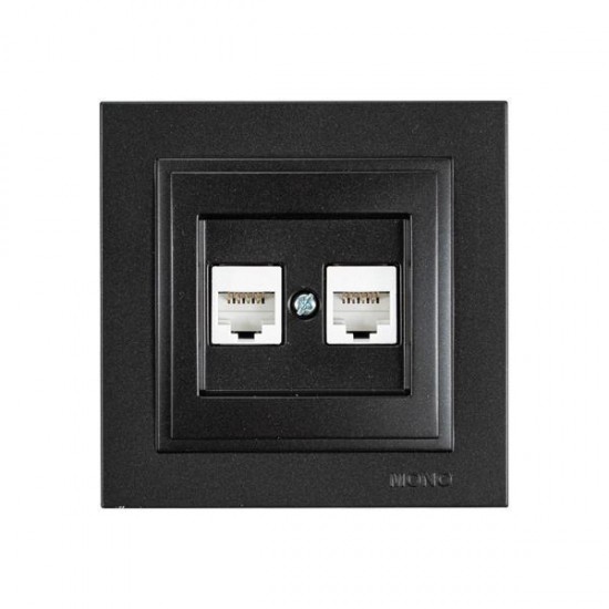 ΠΡΙΖΑ DATA CAT 6 RJ 45 ΔΙΠΛΗ ΜΑΥΡΟ