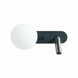 ΑΠΛΙΚΑ ΑΝΑΓΝΩΣΗΣ ΔΙΠΛΟΥ ΦΩΤΙΣΜΟΥ 1xG9 Max 7W + LED 3W 150Lm 3000K 270x152x120mm ΜΑΥΡΗ ARTE ILLUMINA NODE