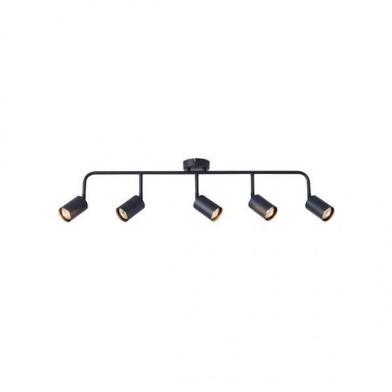ΣΠΟΤ ΜΕΤΑΛΛΟ 5ΦΩΤΟ 5XGU10 Max 7W 800X230mm ΜΑΥΡΟ ARTE ILLUMINA OLYMP