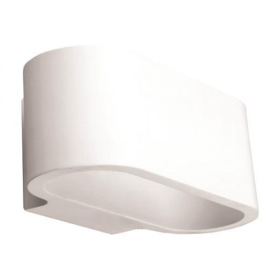 ΑΠΛΙΚΑ ΤΟΙΧΟΥ ΟΒΑΛ SMALL ΓΥΨΙΝΗ G9 1x6W 180x95x90mm