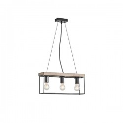 ΦΩΤΙΣΤΙΚΟ ΚΡΕΜΑΣΤΟ ΞΥΛO-ΜΕΤΑΛΛO 3ΦΩΤΟ 3XΕ27 Max 15W 480X125X1230mm ΜΑΥΡΟ-ΚΑΦΕ ARTE ILLUMINA MULTIPLA