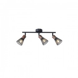 ΣΠΟΤ ΜΕ ΔΙΧΤΥ ΜΕΤΑΛΛΟ-ΞΥΛΟ 3ΦΩΤΟ 3XE14 Max 8W 390X80X145mm ΜΑΥΡΟ ARTE ILLUMINA MESHY