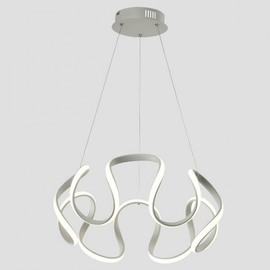ΦΩΤΙΣΤΙΚΟ ΚΡΕΜΑΣΤΟ ΑΛΟΥΜΙΝΙΟ ΣΤΡΟΓΓΥΛΟ LED 60W 3200Lm 3CCT(3000-4000-6000K) Φ520X1200mm 100-277V ΛΕΥΚΟ ARTE ILLUMINA LOOP