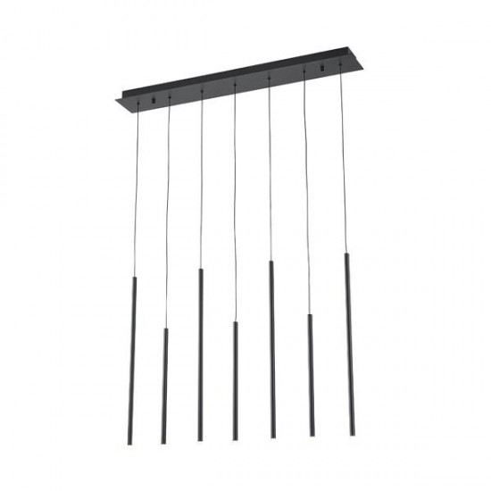 ΦΩΤΙΣΤΙΚΟ ΚΡΕΜΑΣΤΟ ΑΛΟΥΜΙΝΙΟ-ΜΕΤΑΛΛΟ-ΑΚΡΥΛΙΚΟ 7ΦΩΤΟ LED 14W 980Lm 3000K 940X130X2100mm ΜΑΥΡΟ ARTE ILLUMINA CASCADE
